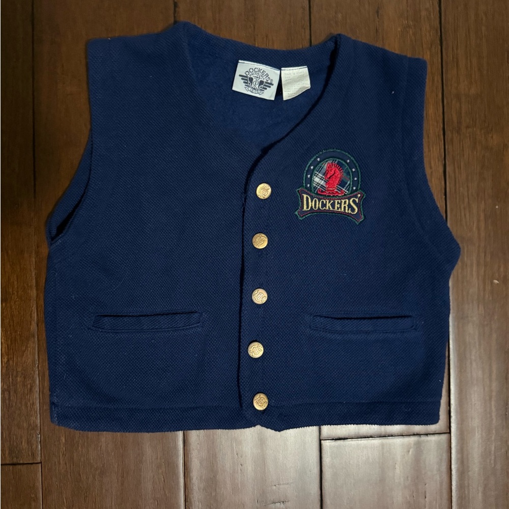 Vintage 90s kids docker navy vest